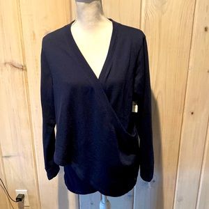 Navy old navy active faux wrap top